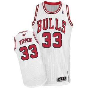 Maillot NBA Blanc Scottie Pippen #33 Chicago Bulls Home Authentic Homme Adidas