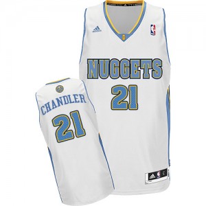 Denver Nuggets #21 Adidas Home Blanc Swingman Maillot d'équipe de NBA en vente en ligne - Wilson Chandler pour Homme