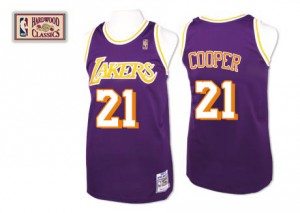 Maillot NBA Violet Michael Cooper #21 Los Angeles Lakers Throwback Swingman Homme Mitchell and Ness