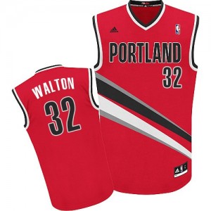 Maillot NBA Portland Trail Blazers #32 Bill Walton Rouge Adidas Swingman Alternate - Homme
