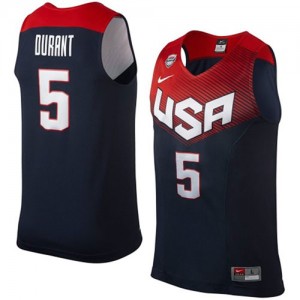 Maillot Nike Bleu marin 2014 Dream Team Authentic Team USA - Kevin Durant #5 - Homme
