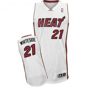 Maillot NBA Authentic Hassan Whiteside #21 Miami Heat Home Blanc - Homme