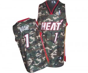 Miami Heat Chris Bosh #1 Stealth Collection Finals Patch Swingman Maillot d'équipe de NBA - Camo pour Homme