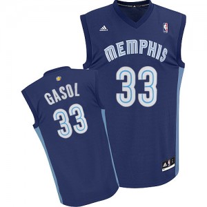 Maillot NBA Memphis Grizzlies #33 Marc Gasol Bleu marin Adidas Swingman Road - Homme