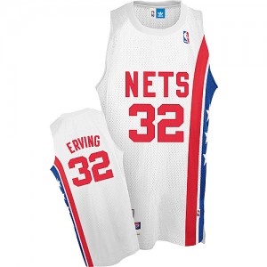 Maillot NBA Blanc Julius Erving #32 Brooklyn Nets Throwback ABA Retro Authentic Homme Adidas