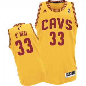 Maillot NBA Or Shaquille O'Neal #33 Cleveland Cavaliers Alternate Authentic Homme Adidas
