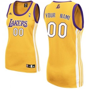 Maillot NBA Los Angeles Lakers Personnalisé Swingman Or Adidas Home - Femme