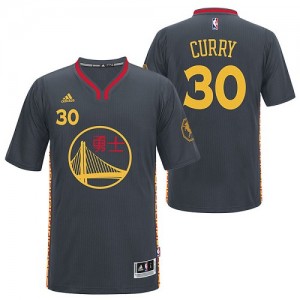 Golden State Warriors Stephen Curry #30 Slate Chinese New Year Swingman Maillot d'équipe de NBA - Noir pour Homme