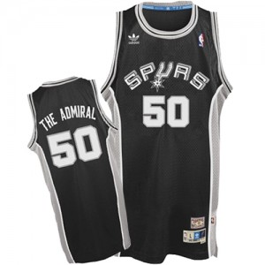 San Antonio Spurs David Robinson #50 "The Admiral" Nickname Swingman Maillot d'équipe de NBA - Noir pour Homme
