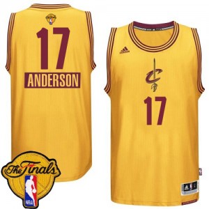 Maillot Adidas Or 2014-15 Christmas Day 2015 The Finals Patch Authentic Cleveland Cavaliers - Anderson Varejao #17 - Homme