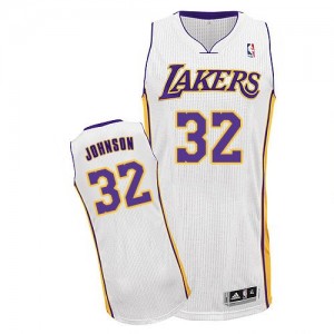 Maillot NBA Blanc Magic Johnson #32 Los Angeles Lakers Alternate Authentic Enfants Adidas