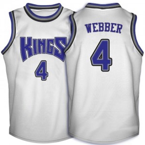 Maillot Authentic Sacramento Kings NBA Throwback Blanc - #4 Chris Webber - Homme