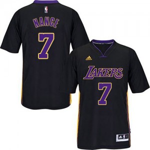 Maillot Adidas Noir Short Sleeve Swingman Los Angeles Lakers - Larry Nance #7 - Homme