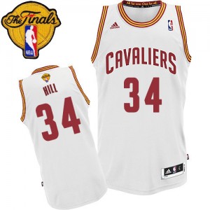 Maillot Adidas Blanc Home 2015 The Finals Patch Swingman Cleveland Cavaliers - Tyrone Hill #34 - Homme