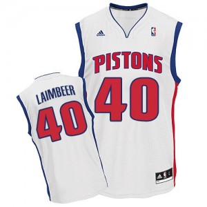 Maillot NBA Swingman Bill Laimbeer #40 Detroit Pistons Home Blanc - Homme