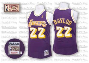 Maillot NBA Authentic Elgin Baylor #22 Los Angeles Lakers Throwback Violet - Homme