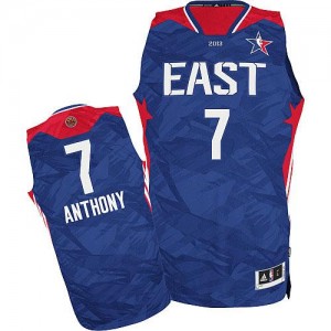 New York Knicks Carmelo Anthony #7 2013 All Star Authentic Maillot d'équipe de NBA - Bleu pour Homme
