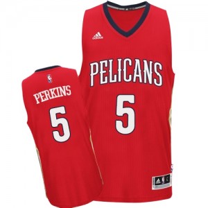New Orleans Pelicans #5 Adidas Alternate Rouge Swingman Maillot d'équipe de NBA Le meilleur cadeau - Kendrick Perkins pour Homme