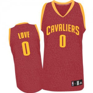 Maillot NBA Rouge Kevin Love #0 Cleveland Cavaliers Crazy Light Authentic Homme Adidas