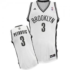 Brooklyn Nets Drazen Petrovic #3 Home Swingman Maillot d'équipe de NBA - Blanc pour Homme