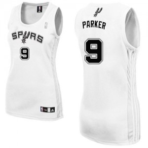 San Antonio Spurs Tony Parker #9 Home Authentic Maillot d'équipe de NBA - Blanc pour Femme