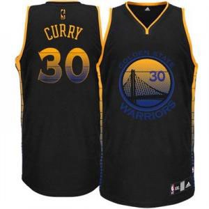 Maillot NBA Noir Stephen Curry #30 Golden State Warriors Vibe Authentic Homme Adidas