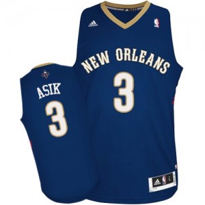 New Orleans Pelicans #3 Adidas Road Bleu marin Authentic Maillot d'équipe de NBA Soldes discount - Omer Asik pour Homme