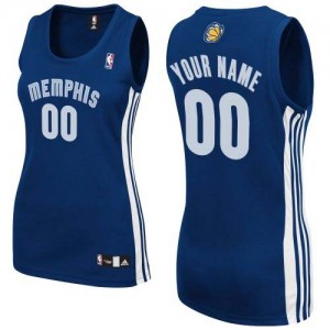 Memphis Grizzlies Authentic Personnalisé Road Maillot d'équipe de NBA - Bleu marin pour Femme