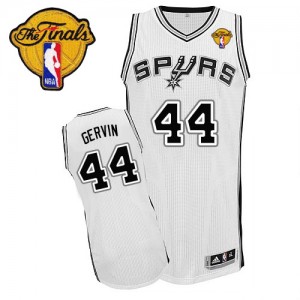 Maillot NBA Authentic George Gervin #44 San Antonio Spurs Home Finals Patch Blanc - Homme