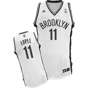 Maillot NBA Blanc Brook Lopez #11 Brooklyn Nets Home Swingman Homme Adidas