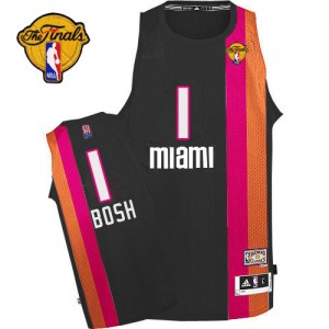 Maillot Authentic Miami Heat NBA ABA Hardwood Classic Finals Patch Noir - #1 Chris Bosh - Homme