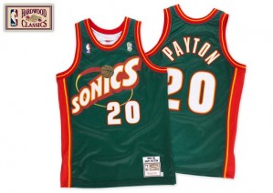 Maillot NBA Oklahoma City Thunder #20 Gary Payton Vert Mitchell and Ness Authentic SuperSonics Throwback - Homme