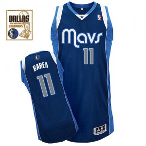 Maillot NBA Dallas Mavericks #11 Jose Barea Bleu marin Adidas Authentic Alternate Champions Patch - Homme