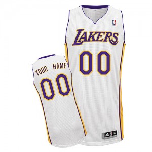 Maillot NBA Blanc Authentic Personnalisé Los Angeles Lakers Alternate Enfants Adidas