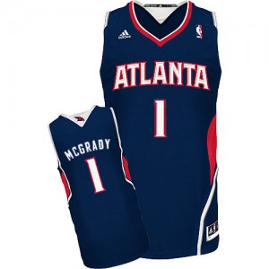 Maillot NBA Bleu marin Tracy Mcgrady #1 Atlanta Hawks Road Swingman Homme Adidas