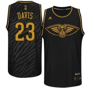 New Orleans Pelicans #23 Adidas Precious Metals Fashion Noir Swingman Maillot d'équipe de NBA sortie magasin - Anthony Davis pour Homme
