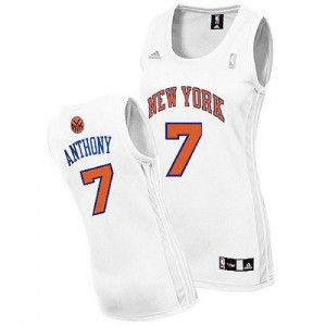 New York Knicks Carmelo Anthony #7 Home Swingman Maillot d'équipe de NBA - Blanc pour Femme