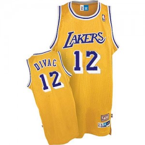 Maillot NBA Or Vlade Divac #12 Los Angeles Lakers Throwback Authentic Homme Adidas