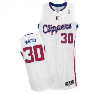 Maillot NBA Los Angeles Clippers #30 C.J. Wilcox Blanc Adidas Authentic Home - Homme