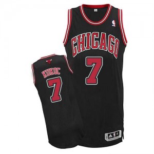 Maillot NBA Chicago Bulls #7 Toni Kukoc Noir Adidas Authentic Alternate - Homme