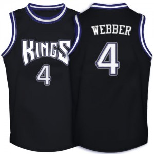 Maillot Authentic Sacramento Kings NBA Throwback Noir - #4 Chris Webber - Homme