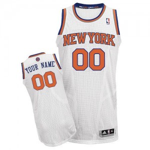 Maillot NBA Blanc Authentic Personnalisé New York Knicks Home Homme Adidas