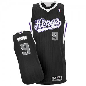 Maillot NBA Sacramento Kings #9 Rajon Rondo Noir Adidas Authentic Alternate - Homme