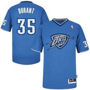 Maillot NBA Bleu Kevin Durant #35 Oklahoma City Thunder 2013 Christmas Day Authentic Homme Adidas
