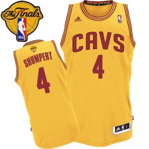 Maillot Adidas Or Alternate 2015 The Finals Patch Authentic Cleveland Cavaliers - Iman Shumpert #4 - Homme