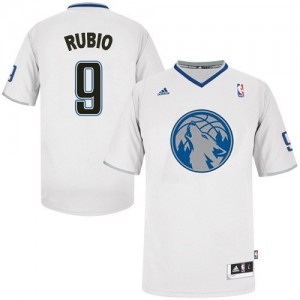 Minnesota Timberwolves Ricky Rubio #9 2013 Christmas Day Authentic Maillot d'équipe de NBA - Blanc pour Homme