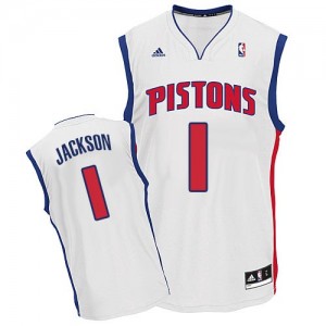 Maillot NBA Detroit Pistons #1 Reggie Jackson Blanc Adidas Swingman Home - Homme