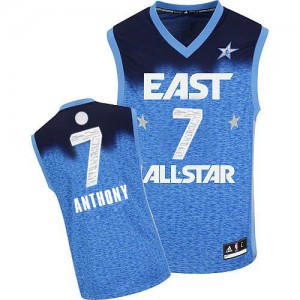 New York Knicks Carmelo Anthony #7 2012 All Star Authentic Maillot d'équipe de NBA - Bleu pour Homme