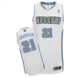 Maillot Adidas Blanc Home Authentic Denver Nuggets - Wilson Chandler #21 - Homme