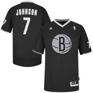 Maillot NBA Brooklyn Nets #7 Joe Johnson Noir Adidas Swingman 2013 Christmas Day - Homme